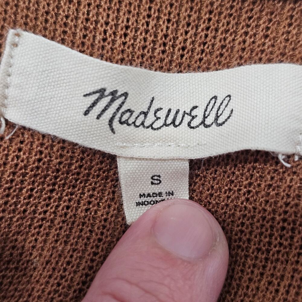 MADEWELL Ottoman Rib Square-Neck Top in Rusty Torch Size S - Picture 3 of 8